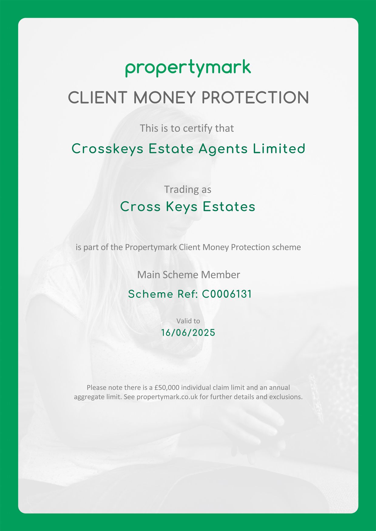 Client Money Protection Certificate